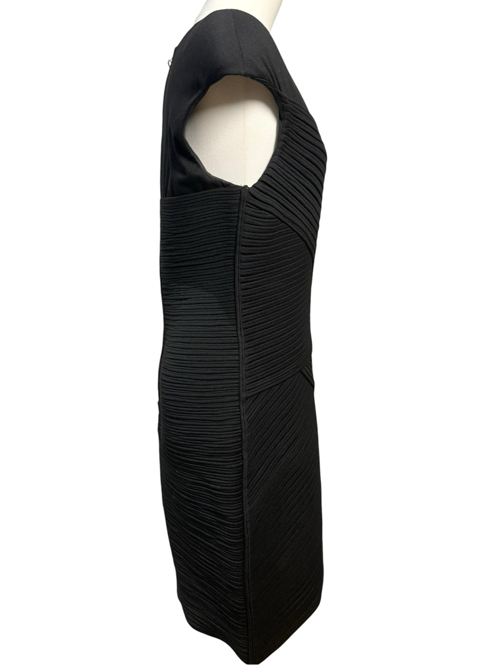 NWT - Robert Rodriguez Ribbed Bandage Bodycon Dress Black Size 10 - Picture 3 of 11